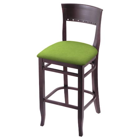 Holland Bar Stool Co 30" Bar Stool, Dark Cherry Finish, Canter Kiwi Green Seat 316030DC009